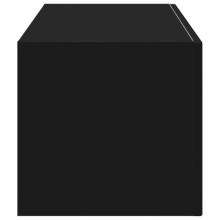 Стенен ТВ шкаф LINEA с вертикално фрезован фронт, черен, 98 x 31 x 29,5 см