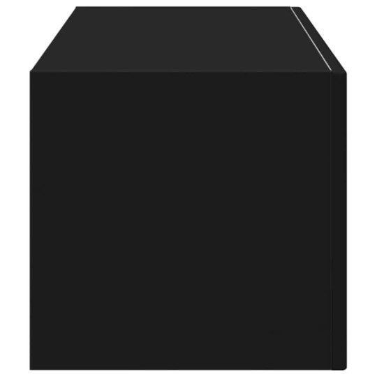 Стенен ТВ шкаф LINEA с вертикално фрезован фронт, черен, 98 x 31 x 29,5 см