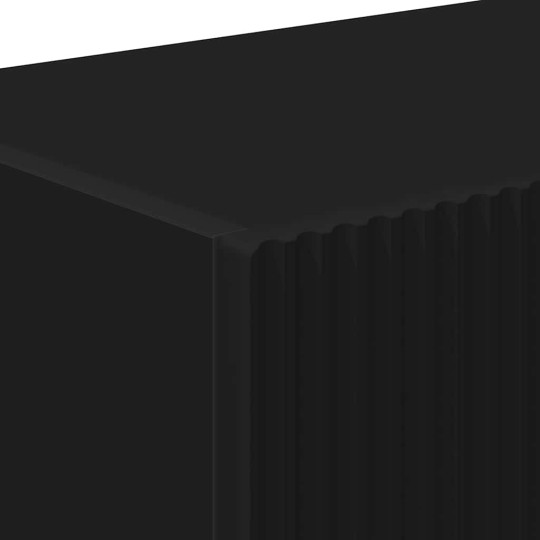 Стенен ТВ шкаф LINEA с вертикално фрезован фронт, черен, 98 x 31 x 29,5 см