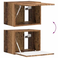 Стенен ТВ шкаф LINEA с вертикално фрезован фронт, опушен дъб, 39 x 31 x 29,5 см