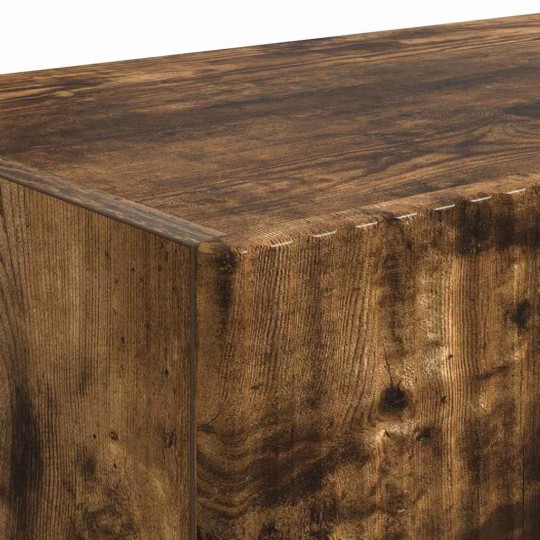 Стенен ТВ шкаф LINEA с вертикално фрезован фронт, опушен дъб, 39 x 31 x 29,5 см