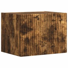 Стенен ТВ шкаф LINEA с вертикално фрезован фронт, опушен дъб, 39 x 31 x 29,5 см