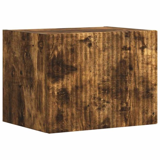 Стенен ТВ шкаф LINEA с вертикално фрезован фронт, опушен дъб, 39 x 31 x 29,5 см