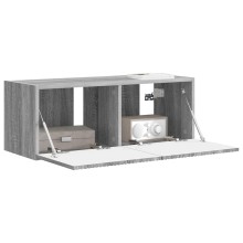 Стенен ТВ шкаф LINEA с вертикално фрезован фронт, сив дъб сонома, 78,5 x 30 x 29,5 см