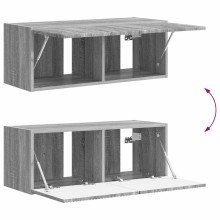 Стенен ТВ шкаф LINEA с вертикално фрезован фронт, сив дъб сонома, 78,5 x 30 x 29,5 см
