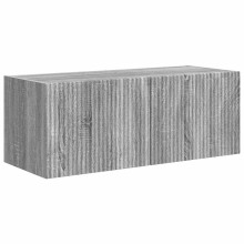 Стенен ТВ шкаф LINEA с вертикално фрезован фронт, сив дъб сонома, 78,5 x 30 x 29,5 см