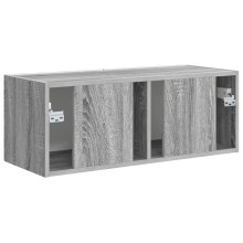 Стенен ТВ шкаф LINEA с вертикално фрезован фронт, сив дъб сонома, 78,5 x 30 x 29,5 см