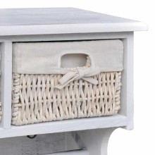 Стенна закачалка с рафт и два коша, бяла, 60 x 23,5 x 33 см