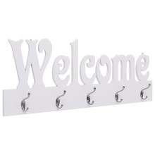 Стенна закачалка за палта WELCOME, бяла, 74 x 29,5 см