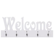 Стенна закачалка за палта WELCOME, бяла, 74 x 29,5 см