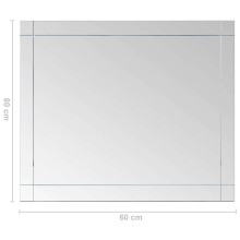 Стенно огледало без рамка с правоъгълен вътрешен фасет 80 x 60 см