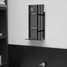 Стенно огледало от закалено стъкло с интегриран рафт 20 x 40 см
