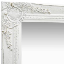 Стенно огледало с бяла барокова рамка от масивно дърво 40 x 40 см