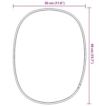 Стенно овално огледало с фина черна рамка 40 x 30 см