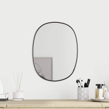 Стенно овално огледало с фина черна рамка 40 x 30 см