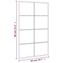 Стенно правоъгълно огледало с черна метална рамка за двупосочен монтаж 50 x 80 см