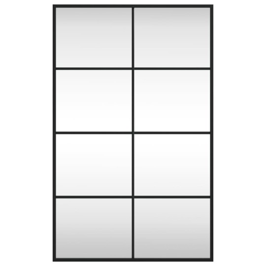 Стенно правоъгълно огледало с черна метална рамка за двупосочен монтаж 50 x 80 см