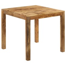 Трапезна маса в стил Artisan, кафяво грубо масивно мангово дърво, 82 x 80 см