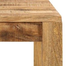 Трапезна маса в стил Artisan, кафяво грубо масивно мангово дърво, 82 x 80 см