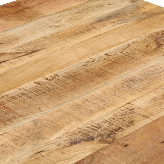 Трапезна маса в стил Artisan, кафяво грубо масивно мангово дърво, 82 x 80 см