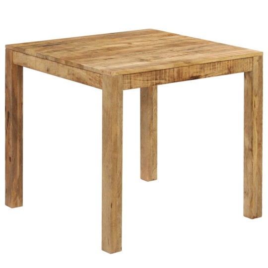 Трапезна маса в стил Artisan, кафяво грубо масивно мангово дърво, 82 x 80 см