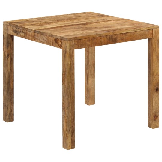 Трапезна маса в стил Artisan, кафяво грубо масивно мангово дърво, 82 x 80 см