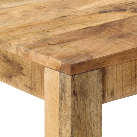 Трапезна маса в стил Artisan, кафяво грубо масивно мангово дърво, 82 x 80 см