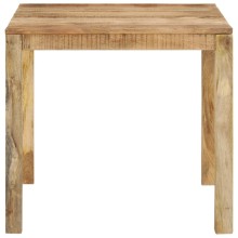 Трапезна маса в стил Artisan, кафяво грубо масивно мангово дърво, 82 x 80 см
