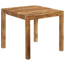 Трапезна маса в стил Artisan, кафяво грубо масивно мангово дърво, 82 x 80 см
