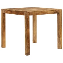 Трапезна маса в стил Artisan, кафяво грубо масивно мангово дърво, 82 x 80 см