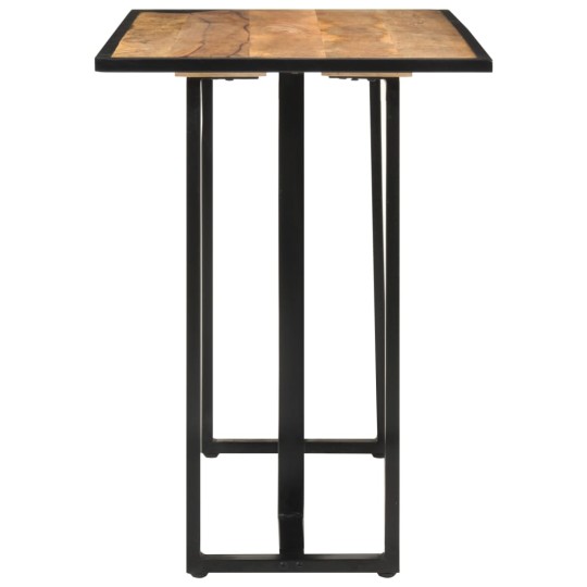 Трапезна маса в стил Industrial Modern, мангово дърво масив и черна стомана, 110 x 55 см