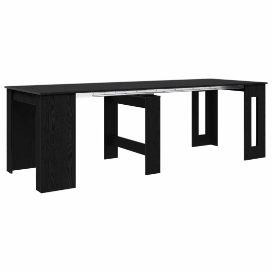 Трапезна маса в стил Modern Minimalist, ЛПДЧ черен дъб, разтегателна до 240 x 85 см