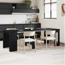 Трапезна маса в стил Modern Minimalist, ЛПДЧ черен дъб, разтегателна до 240 x 85 см