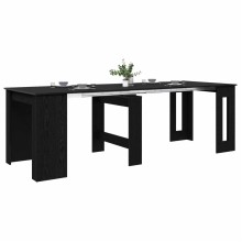 Трапезна маса в стил Modern Minimalist, ЛПДЧ черен дъб, разтегателна до 240 x 85 см
