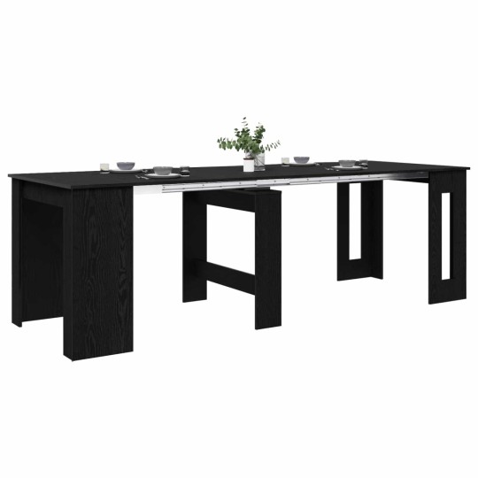 Трапезна маса в стил Modern Minimalist, ЛПДЧ черен дъб, разтегателна до 240 x 85 см