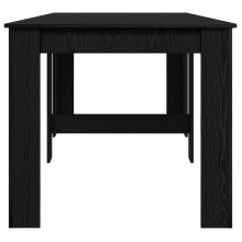 Трапезна маса в стил Modern Minimalist, ЛПДЧ черен дъб, разтегателна до 240 x 85 см