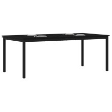Трапезна маса в стил Modern Minimalist, ЛПДЧ черен мат и черен метал, 200 x 100 см