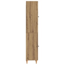 Висок модулен шкаф ARCO с фрезовани фронтове, дъб артизан, 33 x 34,5 x 180 см