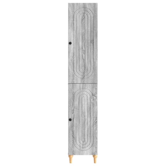 Висок модулен шкаф ARCO с фрезовани фронтове, сив дъб сонома, 33 x 34,5 x 180 см