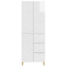 Висок модулен шкаф FLORA с 3 врати и 3 чекмеджета, бял гланц, 33 x 34,5 x 180 см