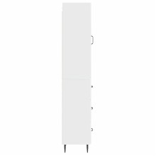 Висок модулен шкаф с врата и 3 чекмеджета, бял гланц, 33 x 34,5 x 180 см