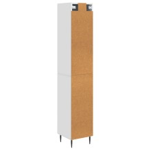 Висок модулен шкаф с врата и 3 чекмеджета, бял гланц, 33 x 34,5 x 180 см