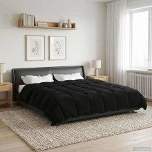 Всесезонна олекотена завивка Soft Duo All Season от микрофибър, черна