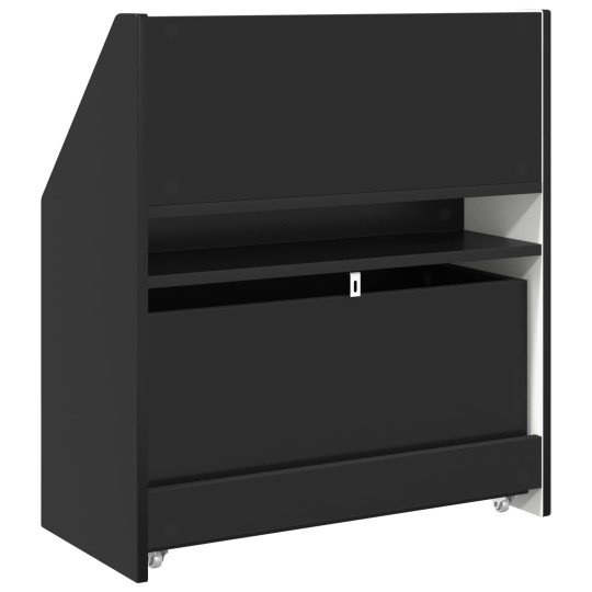 Детска етажерка за книги с чекмедже, черна, 60 x 29,5 x 69 см