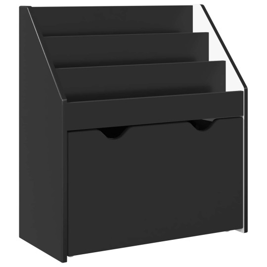 Детска етажерка за книги с чекмедже, черна, 60 x 29,5 x 69 см