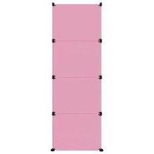 Детски модулен органайзер с 12 отделения, розов, 110 x 46,5 x 144 см