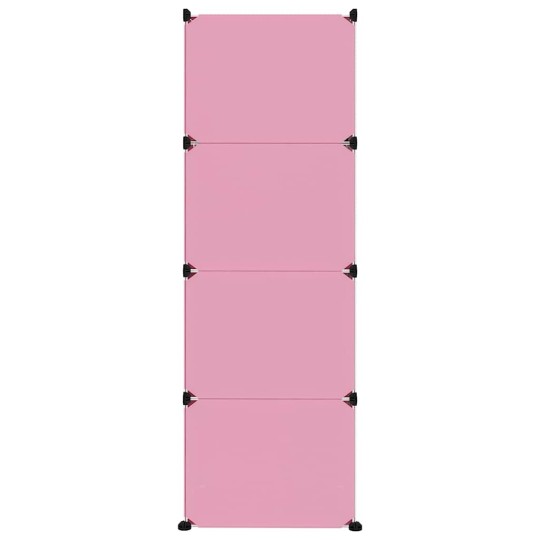 Детски модулен органайзер с 12 отделения, розов, 110 x 46,5 x 144 см
