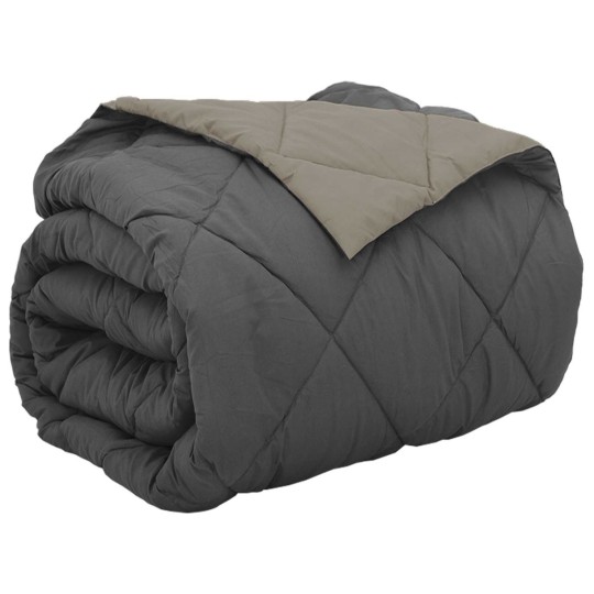 Двулицева зимна олекотена завивка Color Comfort с полиестерен пълнеж, 300 г/м², в светлосиво и антрацит