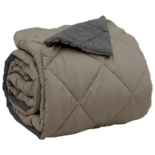 Двулицева зимна олекотена завивка Color Comfort с полиестерен пълнеж, 300 г/м², в светлосиво и антрацит