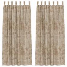 Кадифени завеси в цвят таупе с текстилни гайки (уши), 2 бр., 140 x 225 см